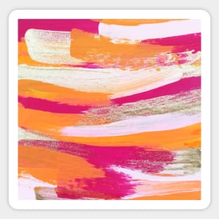 Abstract Pink and Orange Paint Pattern Sticker